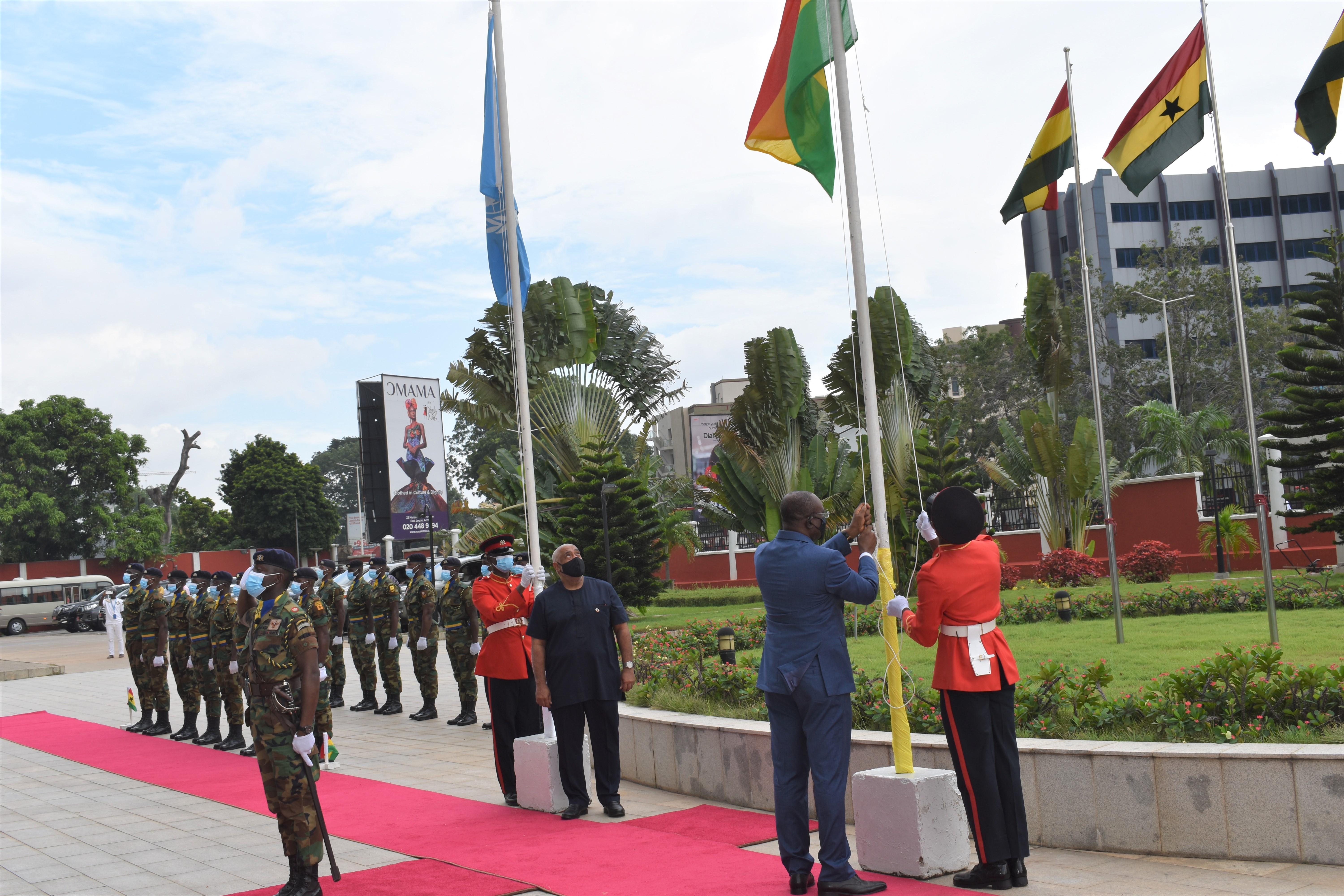 76th UN Day Observed in Accra with a Flag-raising Ceremony