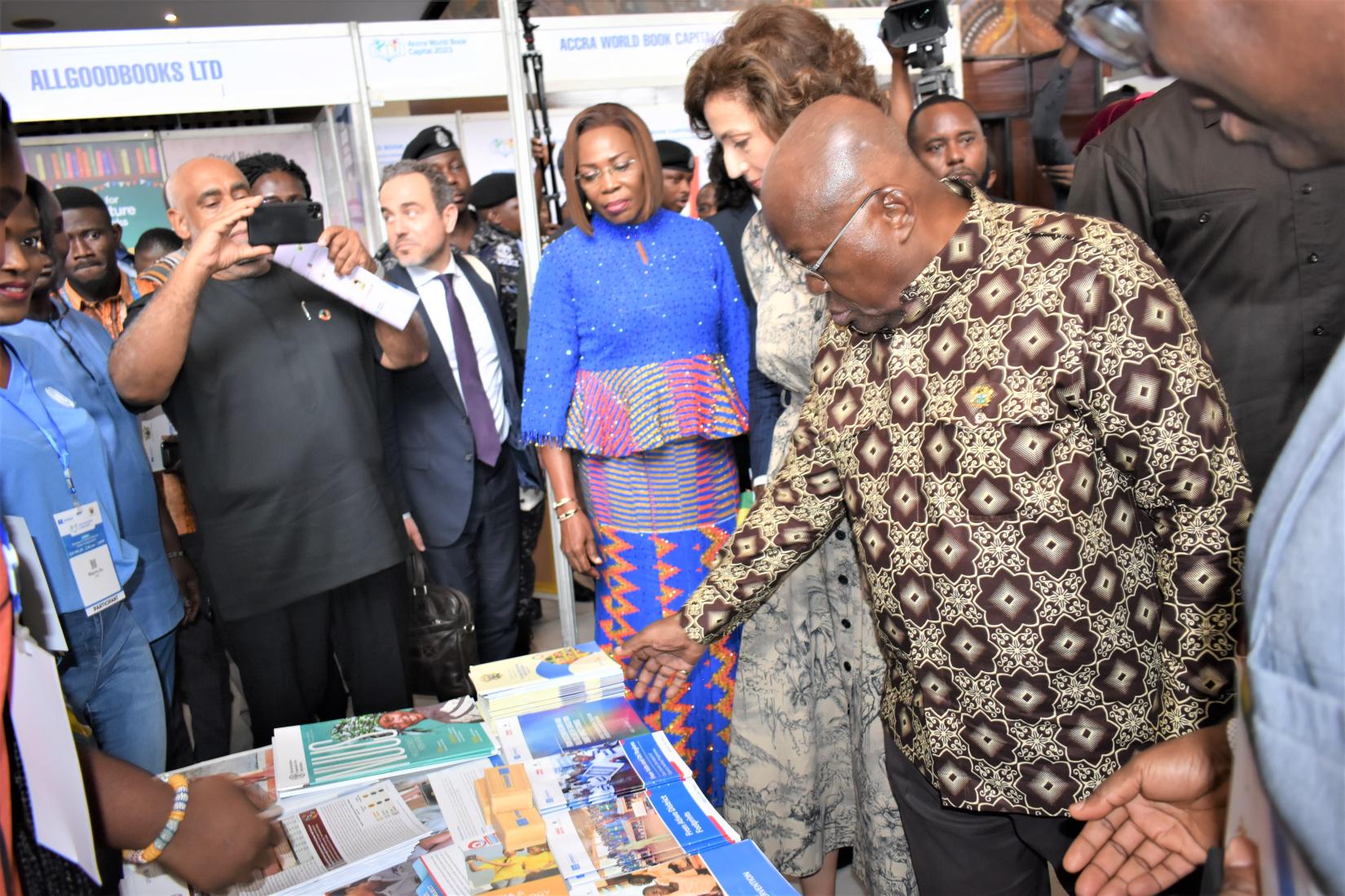 President Akuffo-Addo at the UN Ghana exhibition stand.