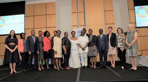 Group photo of UNCT and the Ministers of Finance and of planning